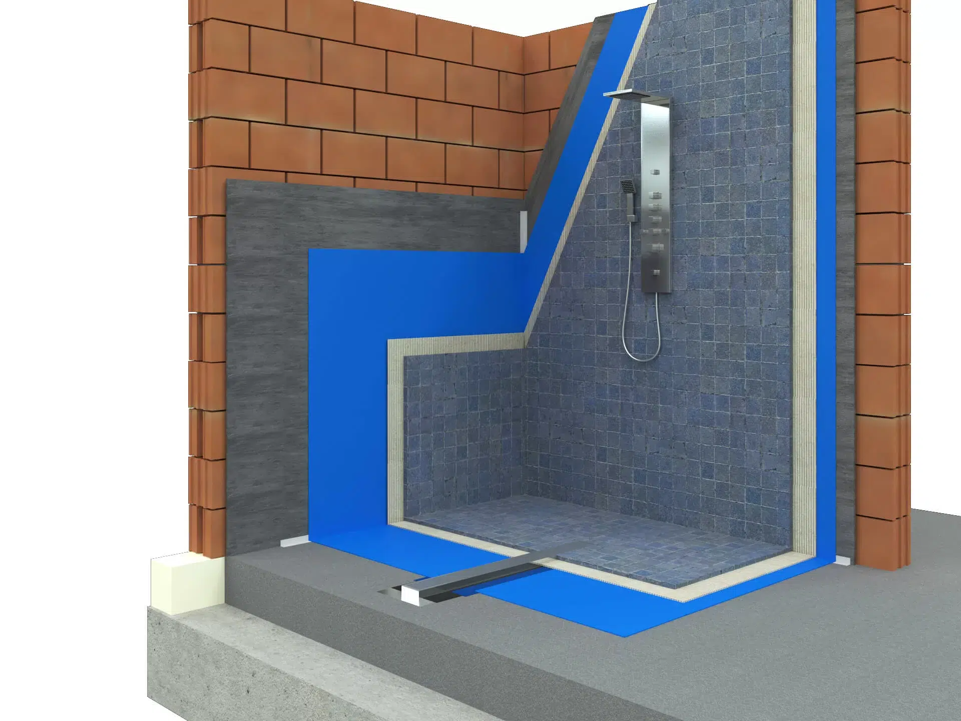 Bathroom waterproofing- liquid applied waterproofing