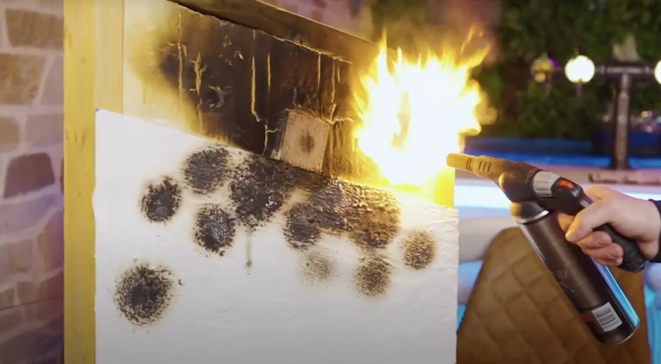 Fireproof paint applied over insulation to improve fire resistance and protect building safety