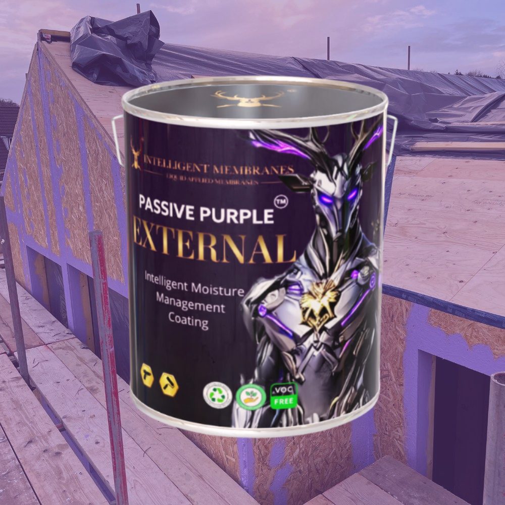 Passive Purple External being applied to external surfaces to create a breathable yet airtight building envelope