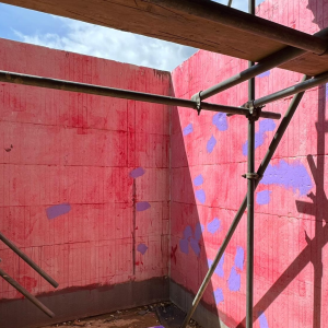 Passive Purple airtight membrane applied over ICF primed with Supergrip for maximum adhesion and airtightness.